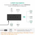 KVM Switch 4 port USB - Thiết bị 4 máy tính dùng 1 màn hình Ugreen 50280 cao cấp