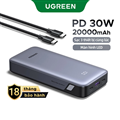 Sạc pin dự phòng UGREEN 55989 PB532 20000mAh 30W sạc nhanh 2 chiều, cùng lúc 3 t