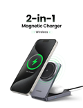 Trạm sạc không dây UGREEN MagFlow 2-in-1 Magnetic Wireless Charger W528 45056 ca