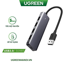 50895 - Bộ chia 4 cổng USB 3.0 hỗ trợ cấp nguồn Micro USB chính hãng Ugreen