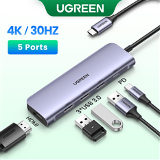 Bộ chia Hub USB type-C sang HDMI 4K30Hz USB 3.0 hỗ trợ sạc cổng USB-C Ugreen 50209 cao cấp