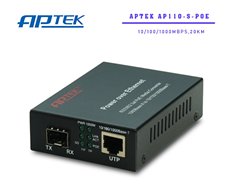 Bộ chuyển đổi quang điện 10/100/1000Mbps  Slot SFP APTEK AP110-S-PoE