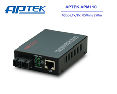 Bộ chuyển đổi quang điện 2 sợi 10/100/1000Mbps  APTEK APM110