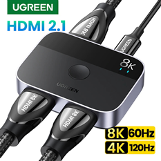 Bộ Gộp HDMI 2.1 8K@60Hz 2 In 1 Out Ugreen 90385 cao cấp