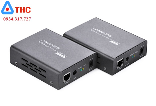 Bộ kéo dài tín hiệu HDMI 100m qua cáp lan Cat5,6 Ugreen 40210  chính hãng