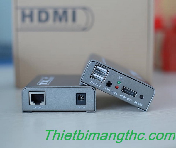 Bộ kéo dài tín hiệu HDMI 200M hỗ trợ điều khiển chuột qua cổng USB