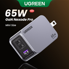 Bộ sạc USB C UGREEN Nexode Pro 65W 25260 (2 cổng USB C, 1 cổng USB A) cao cấp