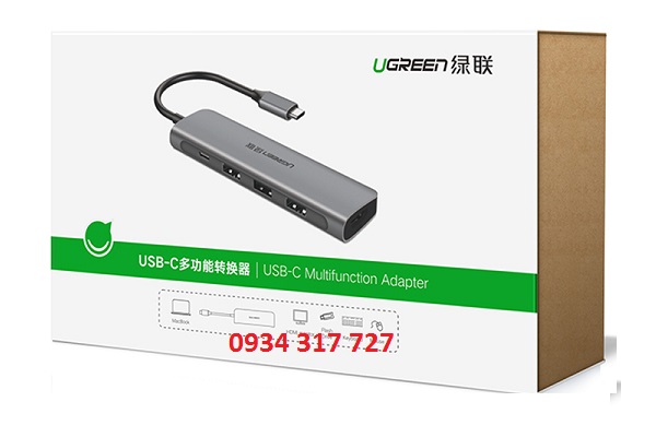 Bộ USB type-C đa năng 5 trong 1 Ugreen 50209 cao cấp