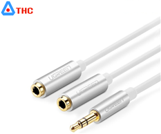 Cáp chia 2 cổng Audio 3,5mm dài 20cm Ugreen