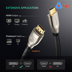 Cáp chuyển Display port sang HDMI dài 1M Ugreen 40432 hỗ trợ 4K chính hãng