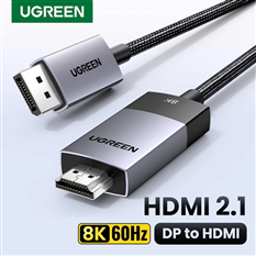 Cáp chuyển đổi Active DisplayPort sang HDMI 2.1 dài 1m Ugreen 80395 hỗ trợ 8K@60Hz 4K@120Hz HDR, Dolby, HDCP2.3, DSC1.2a, 32.4Gbps