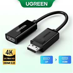 Cáp chuyển đổi Displayport sang HDMI hỗ trợ 4K@60Hz chính hãng Ugreen 70694 cao cấp