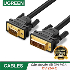 Cáp chuyển đổi DVI 24+5 sang VGA dài 3m Ugreen 11618 cao cấp