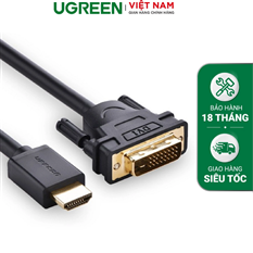 Cáp chuyển đổi HDMI sang DVI dài 1M Ugreen 30116 cao cấp