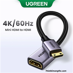 Cáp chuyển đổi Mini Hdmi sang Hdmi Cho Camera / TV / PC Ugreen 4K@60Hz Ugreen 90593 cao cấp