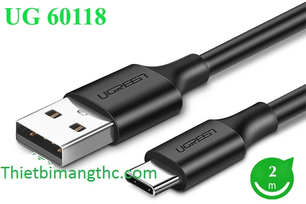 Cáp chuyển đổi USB 2.0 ra USB Type C dài 2m Ugreen 60118