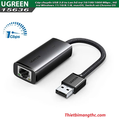 Cáp chuyển đổi USB-A 3.0 sang Lan Gigabit 1000Mbps Ugreen 15636 cao cấp