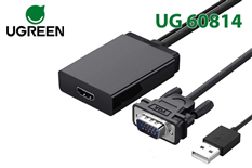Cáp chuyển VGA sang HDMI tích hợp Audio hỗ trợ Full HD Ugreen 60814