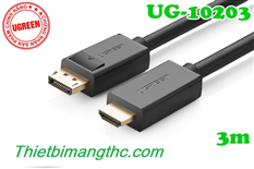 Cáp Displayport sang HDMI dài 3M Ugreen 10203 cao cấp