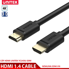 Cáp HDMI 1.4 dài 15m UNITEK  Y-C 143U hỗ trợ 4K cao cấp