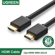 Cáp HDMI 1.4 dài 30M hỗ trợ 1080p@60Hz 3D/HDR/ARC Ugreen 10114 cao cấp (Có IC) hàng chính hãng