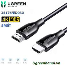 Cáp HDMI 2.0 dài 5m Ugreen 35176 ED030, hỗ trợ 4K@60Hz, High Speed 18Gbps cao cấp