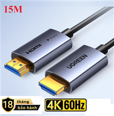Cáp HDMI 2.0 sợi quang AOC dài 15M hỗ trợ 4K UHD (3840x2160)@60Hz Ugreen 45504/HD178 cao cấp