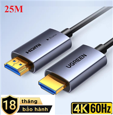 Cáp HDMI 2.0 sợi quang AOC dài 25M hỗ trợ 4K UHD (3840x2160)@60Hz Ugreen 45506 HD178 cao cấp