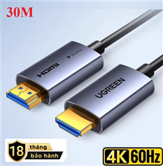 Cáp HDMI 2.0 sợi quang AOC dài 30M Ugreen  HD178 45507 hỗ trợ 4K@60Hz 4K UHD (3840x2160) cao cấp