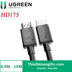 Cáp HDMI 2.1 dài 0,5M 8K@60Hz 48Gbps hỗ trợ HDR eARC Ugreen 45429 cao cấp