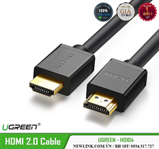 Cáp HDMI dài 10m Ugreen 10110 hỗ trợ HD, 2K, 4K Chính Hãng