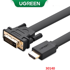 Cáp HDMI sang DVI (24+1) mỏng dẹt dài 10M Chính hãng Ugreen 30140 Cao cấp