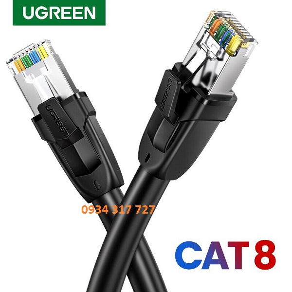 Cáp mạng 1,5M Cat8 Ugreen 70328 đúc sẵn 2 đầu S/FTP cao cấp