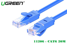 Cáp mạng 20m Cat6 Ugreen 11206, màu xanh cao cấp