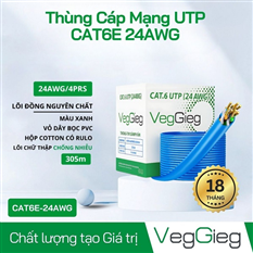 Cáp mạng CAT6E 24AWG VegGieg (305m) cao cấp