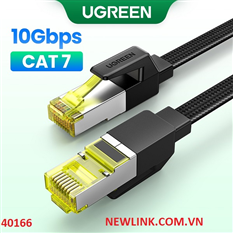 Cáp mạng Cat7 dây bện dẹt tốc độ 10Gbps dài 15M UGREEN NW189 40166 cao cấp