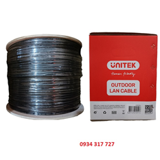 Cáp mạng UTP Cat5E OUTDOOR 0.50CCA UNITEK C18135GY đen  (Ngoài trời) 305m cao cấp