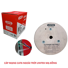 Cáp mạng UTP Cat6 OUTDOOR 0.55CCA UNITEK C18135GY cuộn 305m (ngoài trời) cao cấp