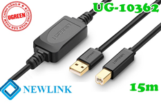 Cáp máy in USB 2.0 dài 15m có IC khuyếch đại Ugreen 10362 cao cấp