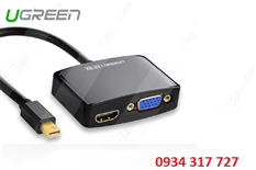 Cáp Mini Displayport ra VGA + HDMI cao cấp Ugreen UG-10439