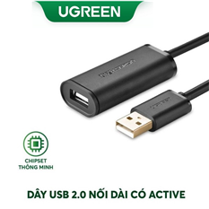 Cáp nối dài USB 2.0 dài 5m có IC khuyếch đại Ugreen 10319 cao cấp