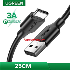 Cáp sạc, dữ diệu USB-A 2.0 sang USB-C dài 0.25m Ugreen US 287 60114 (Black) cao cấp