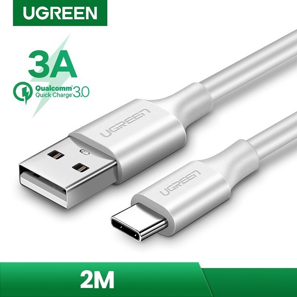Cáp sạc, dữ liệu UGREEN USB-A 2.0 sang USB-C dài 2m US287 60123 (White)
