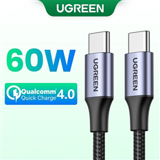 Cáp sạc nhanh, dữ liệu 60W USB C dài 1M bọc nylon Ugreen 50150 cao cấp