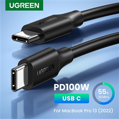 Cáp sạc nhanh UGREEN 4.0/3.0 5A 100W USB C dài 1,5M US300 20258 Black