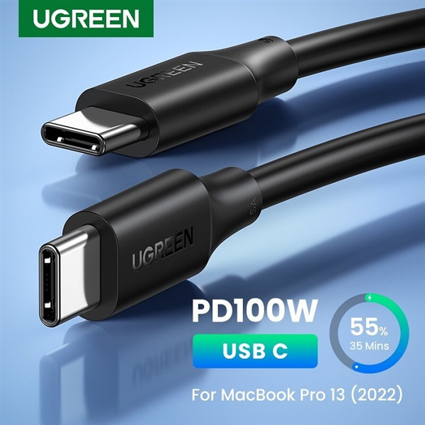 Cáp sạc nhanh UGREEN 4.0/3.0 5A 100W USB C dài 1,5M US300 80372 Black