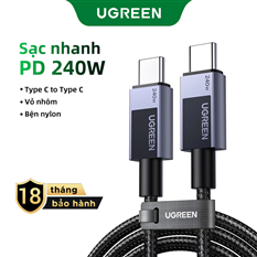Cáp sạc USB-C sang USB-C 240W 5A dài 0.5m Ugreen L513 45066 cao cấp