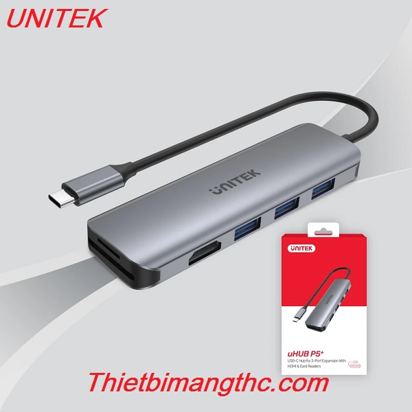 Cáp Type C ra 3 USB 3.0 + HDMI + TF/SD UNITEK H1107F