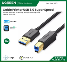 Cáp USB 3.0 AM to BM dài 1M máy in Ugreen 30753 cao cấp