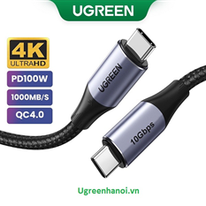 Cáp USB - C 3.1 GEN2 dài 1M tốc độ 10Gbps hỗ trợ 4K@60Hz, PD 100W Ugreen 80150 chính hãng